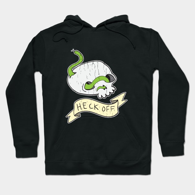 Heck Off Skull and Snake Hoodie by RadicalLizard